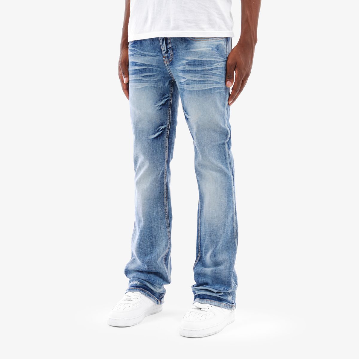 Copper Rivet Whisker Jeans - Flare Fit