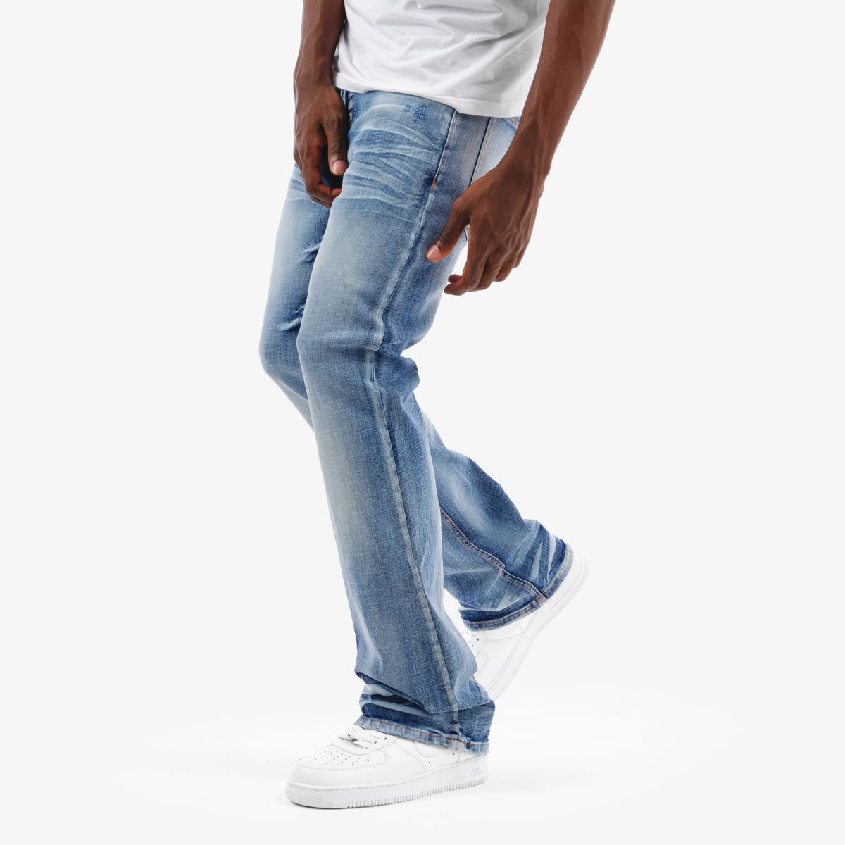 Copper Rivet Whisker Jeans - Flare Fit