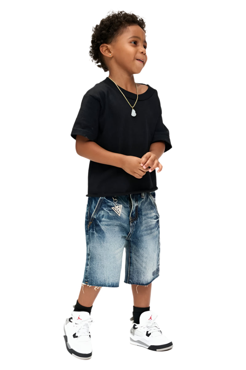 Valabasas "Vplay-Vsh2-1004" Kids Shorts with Frayed Hem
