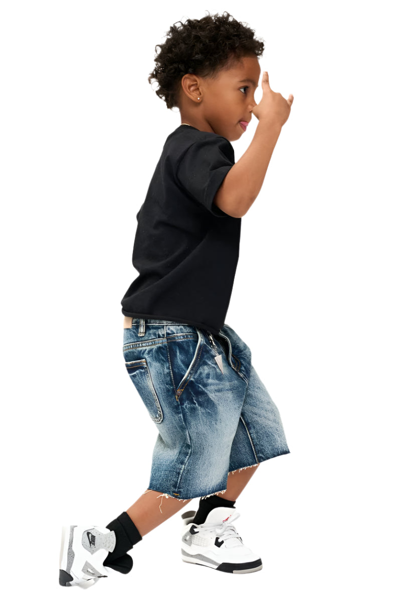 Valabasas "Vplay-Vsh2-1004" Kids Shorts with Frayed Hem