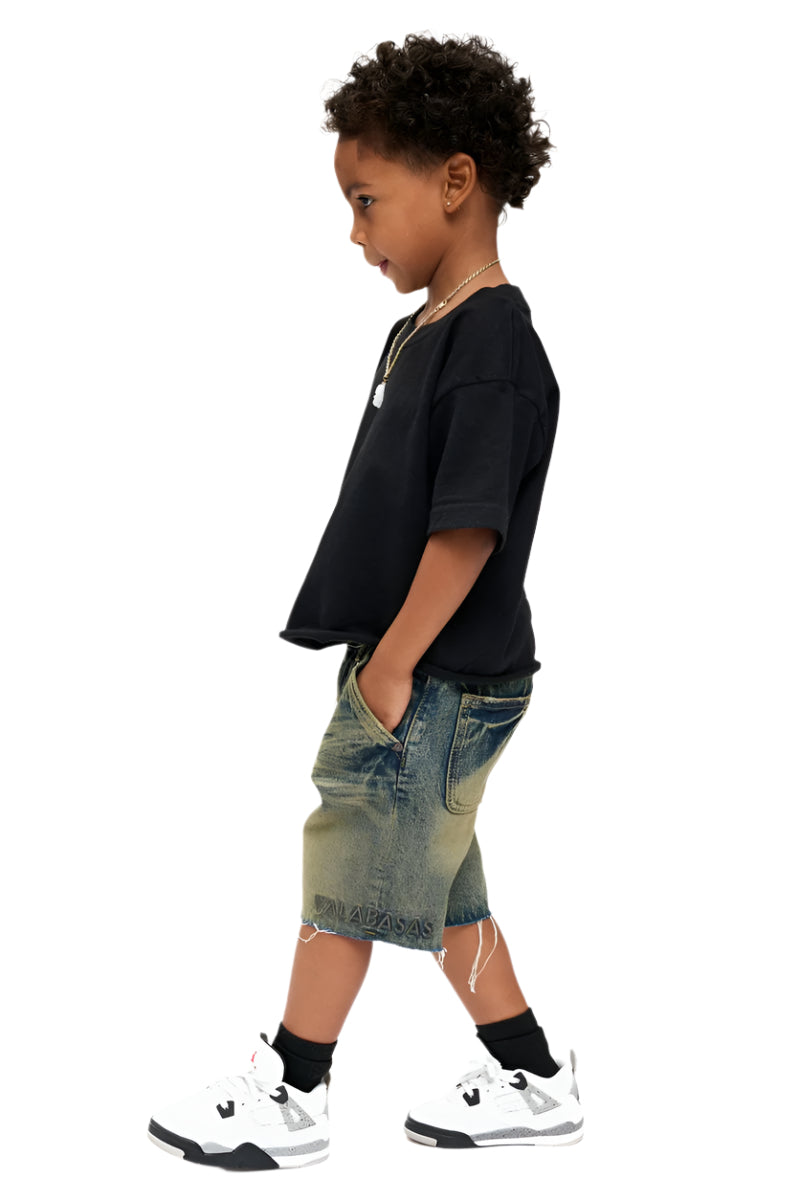 Valabasas "Vplay-Vsh2-1004" Kids Shorts with Frayed Hem