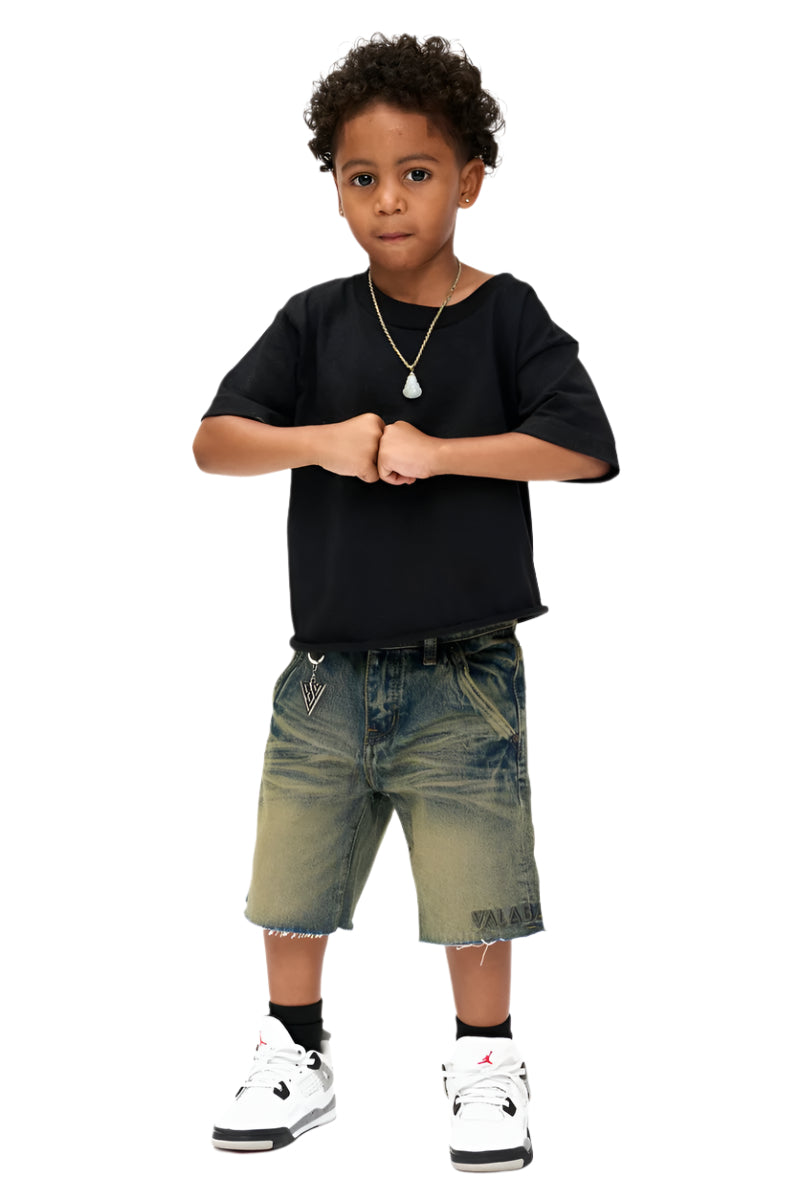 Valabasas "Vplay-Vsh2-1004" Kids Shorts with Frayed Hem