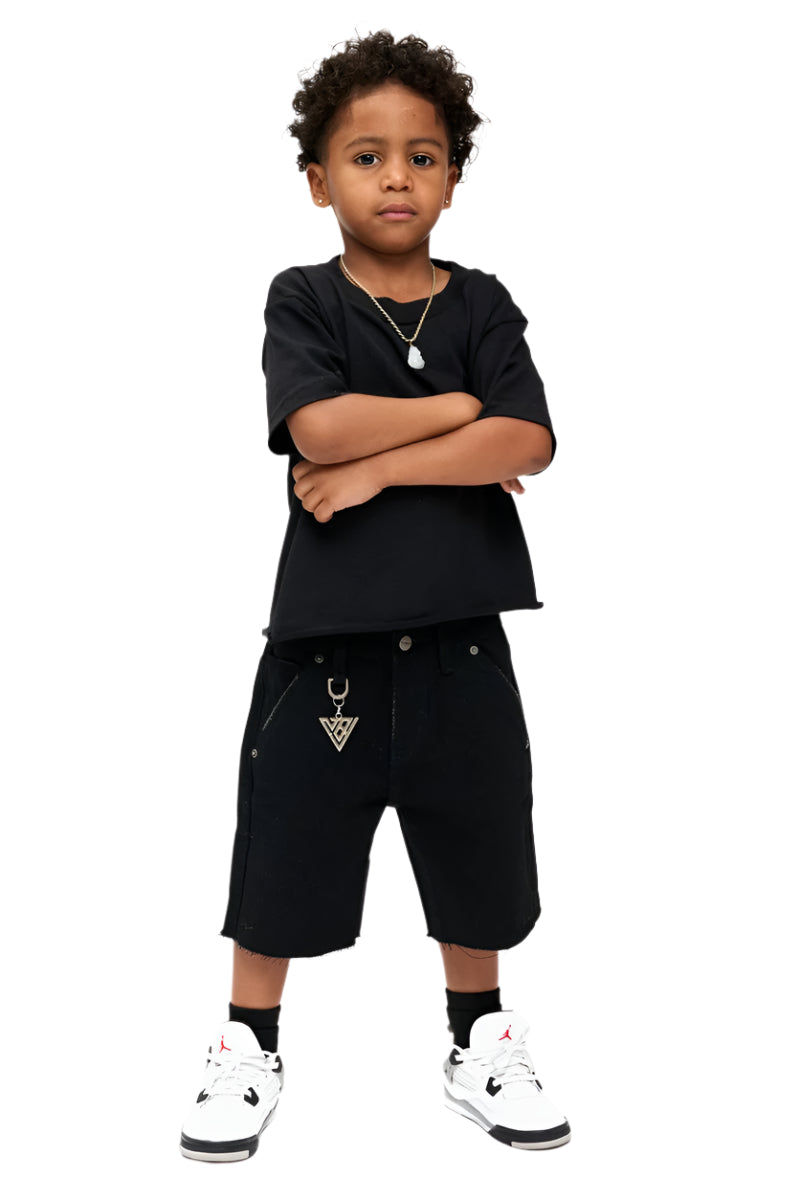 Valabasas "Vplay-Vsh2-1004" Kids Shorts with Frayed Hem