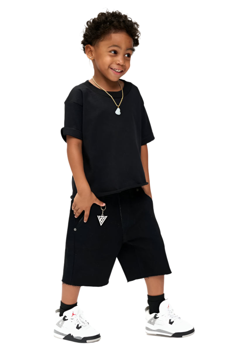 Valabasas "Vplay-Vsh2-1004" Kids Shorts with Frayed Hem