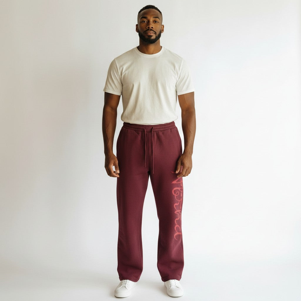 6th Nbrhd Script Sweatpants - Oversized Fit