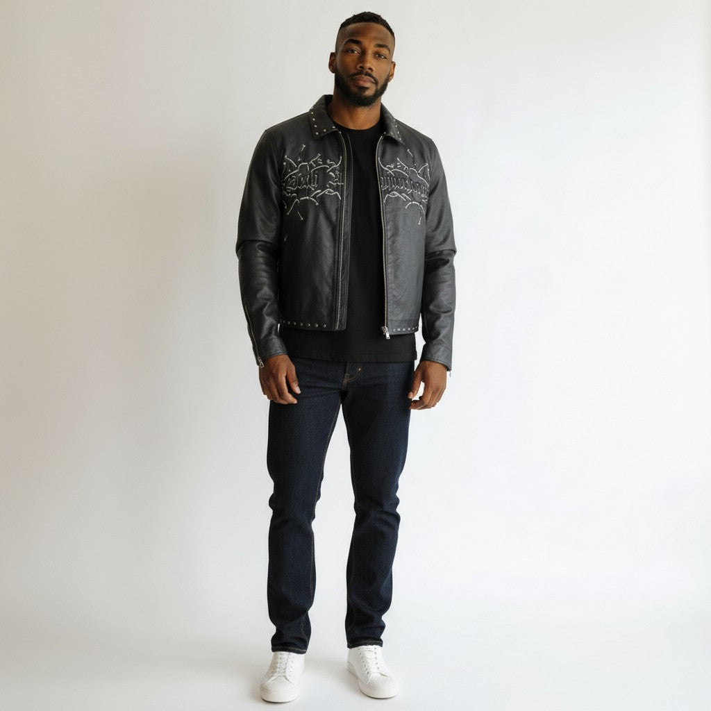 6th Nbrhd Chest Graphic Jacket - Studded