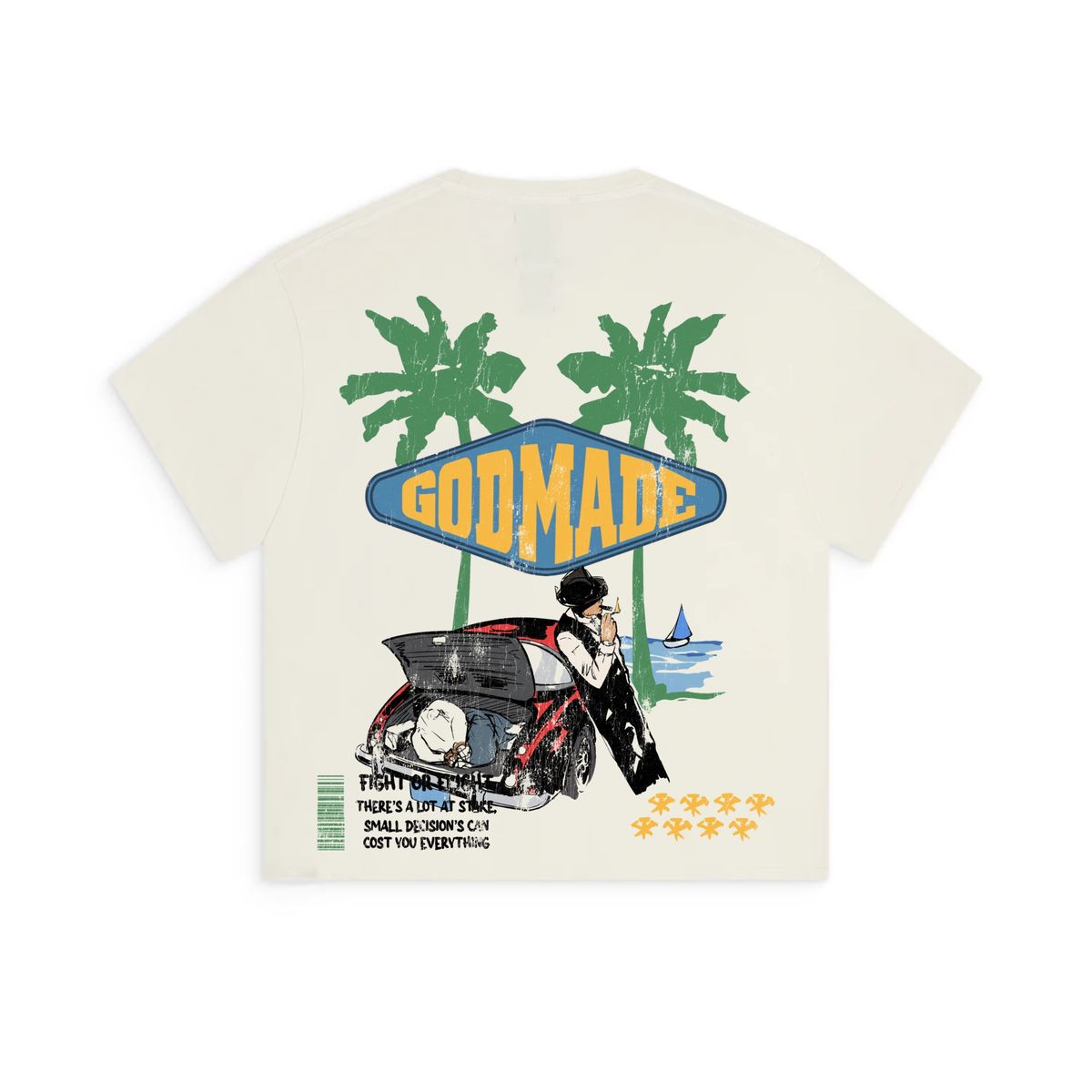 Godmade Ocean Side T-Shirt - Cream