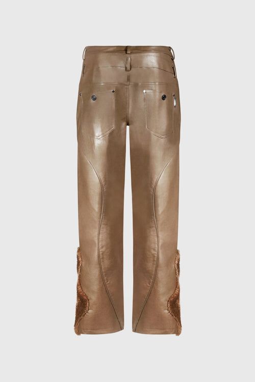 The Hideout Faux Fur Vegan Leather Double Jeans