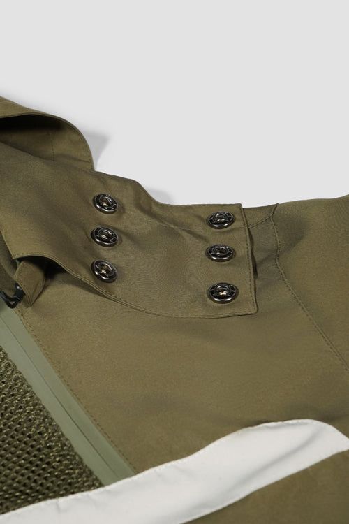 The Hideout White Lines Waterproof Utility Men's Jacket - Mesh Panel