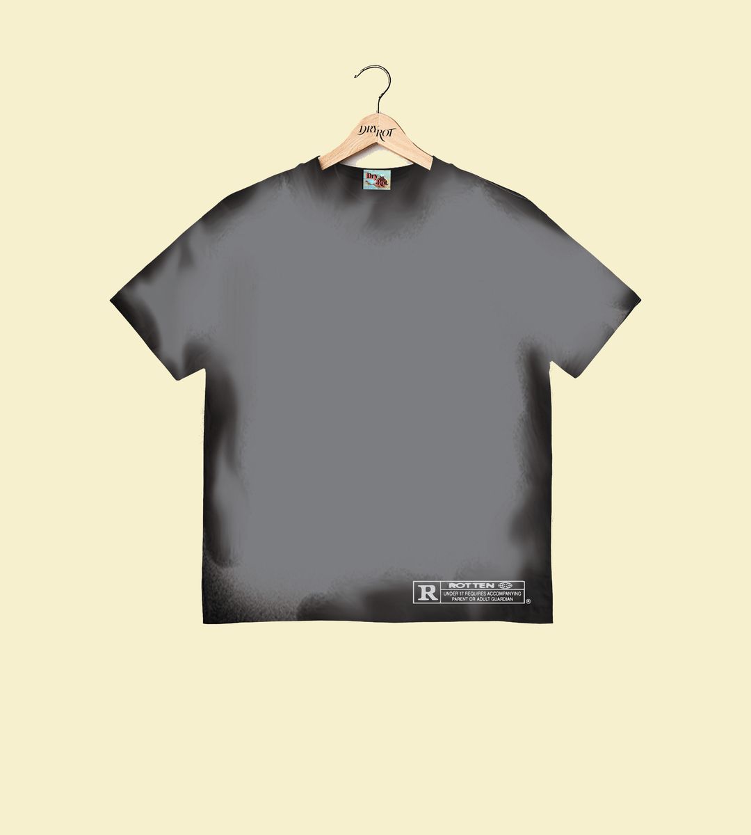 Dry Rot Rated Black Tee T-Shirt - Gray