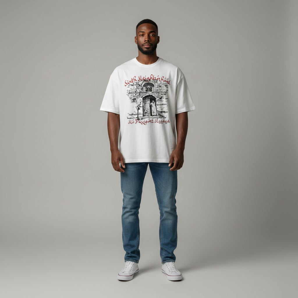6th Nbrhd Architectural T-Shirt - Oversized