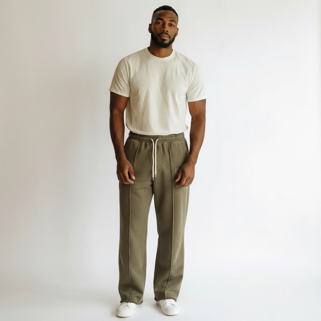 Silnt Chptrs Embroidered Sweatpants - Relaxed Fit Brown