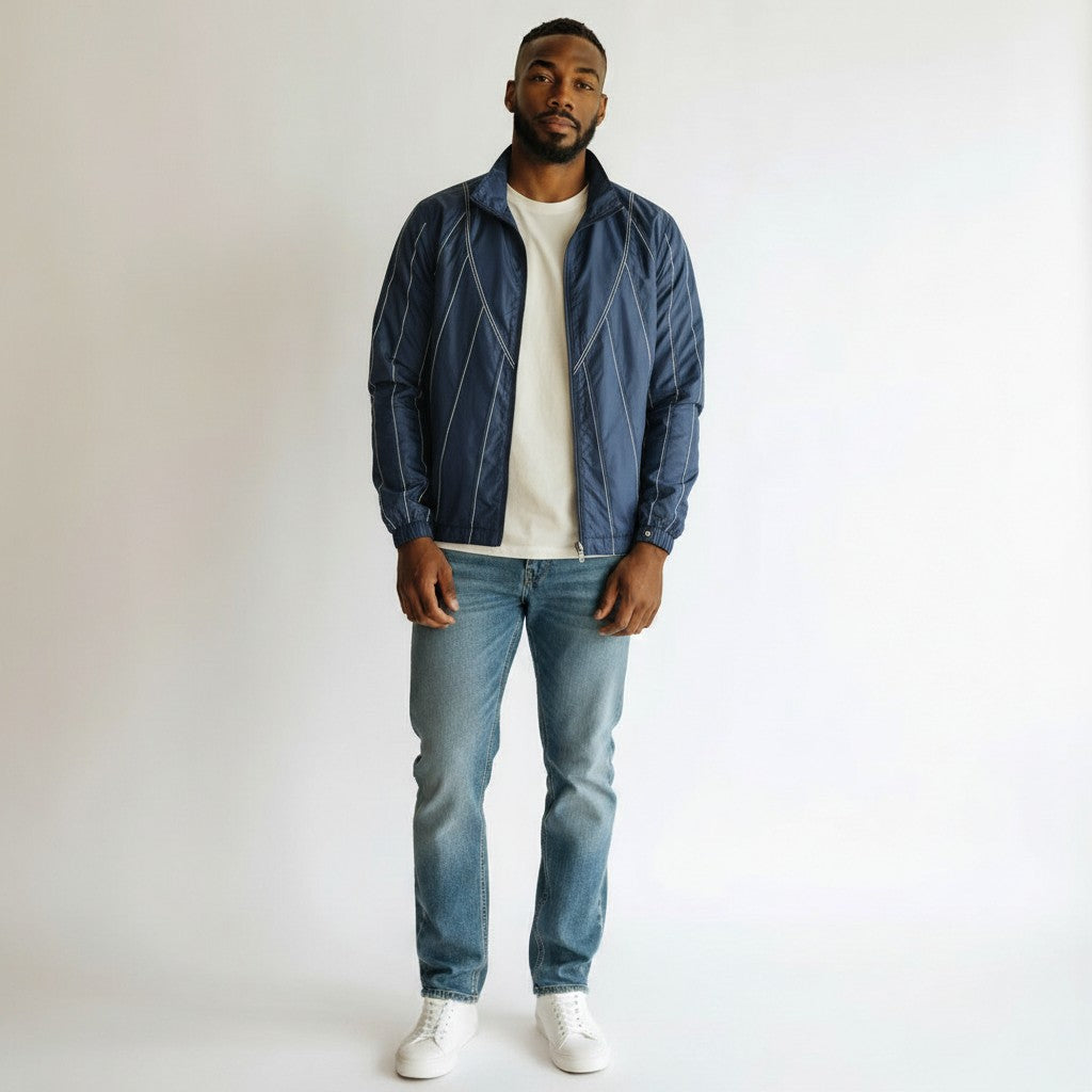 Silnt Chptrs Stripe Jacket - Lightweight Navy