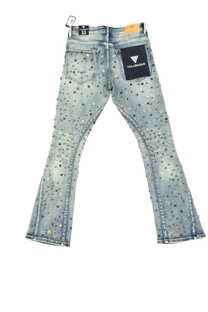 Valabasas Alguero Stacked Embellished Jeans