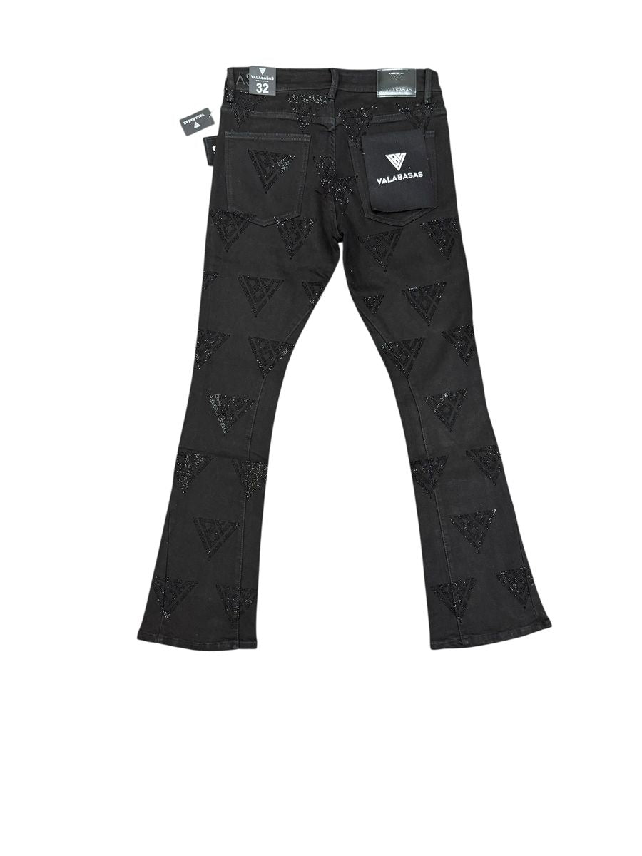 Valabasas Distressed Stacked Jeans with Patterns