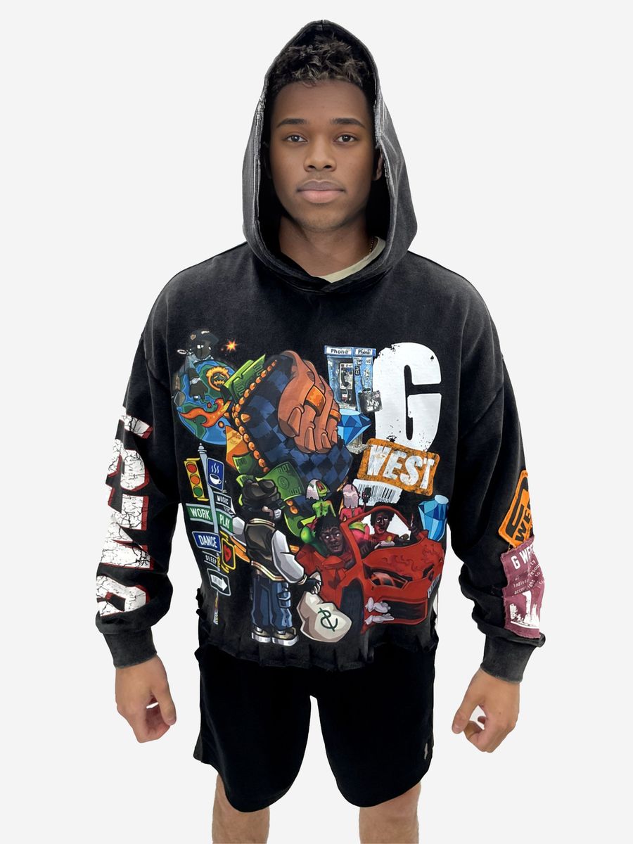 G-West Complicated Graphic Hoodie - Graphic Print