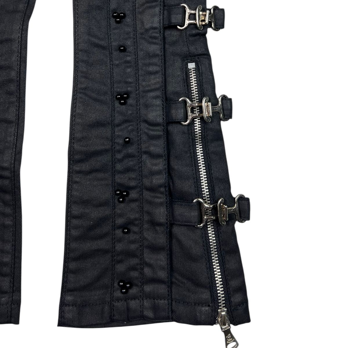 Pearls Buckles Kids Jeans Black Wax