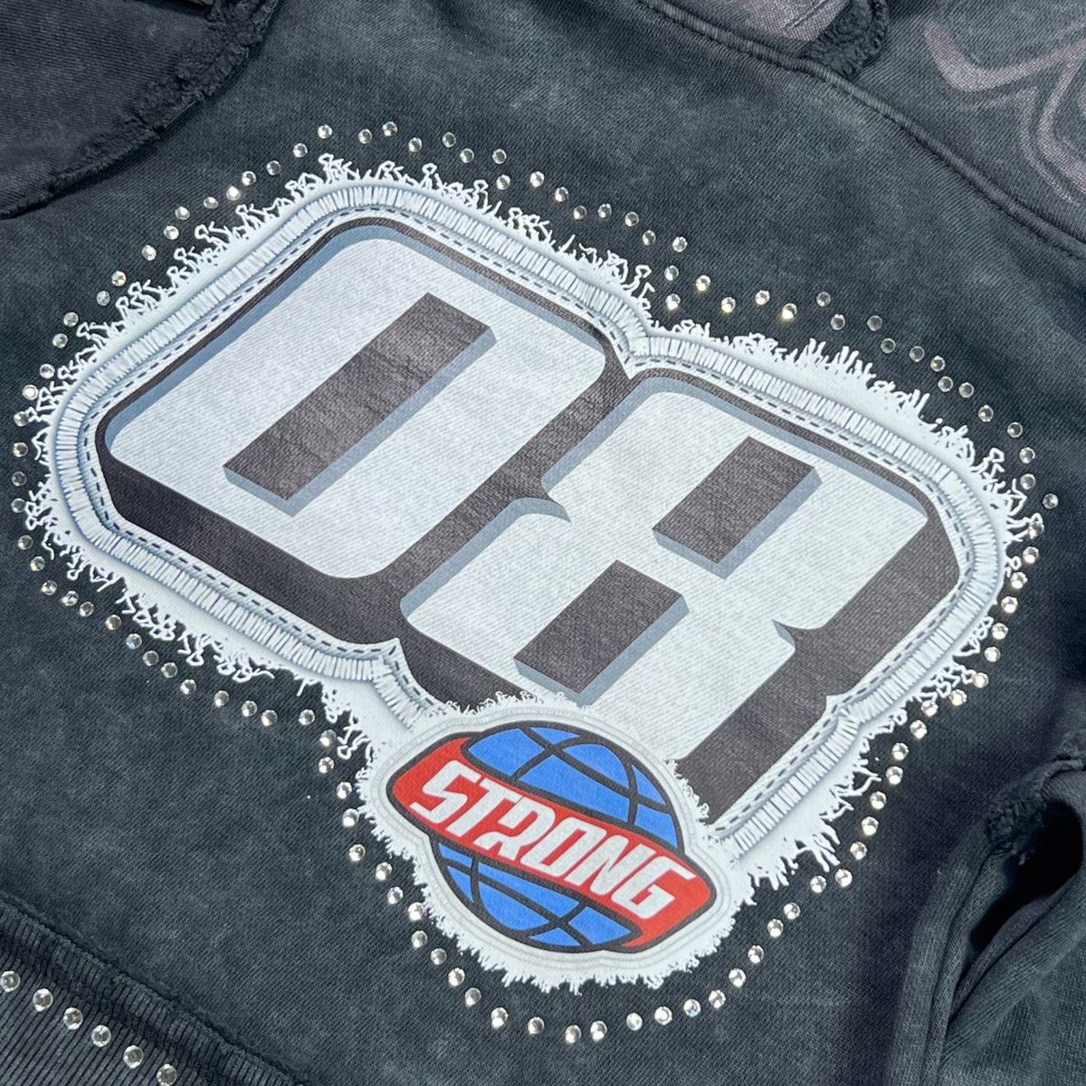 Elite Premium Youth Strong Rhinestone Hoodie - Black