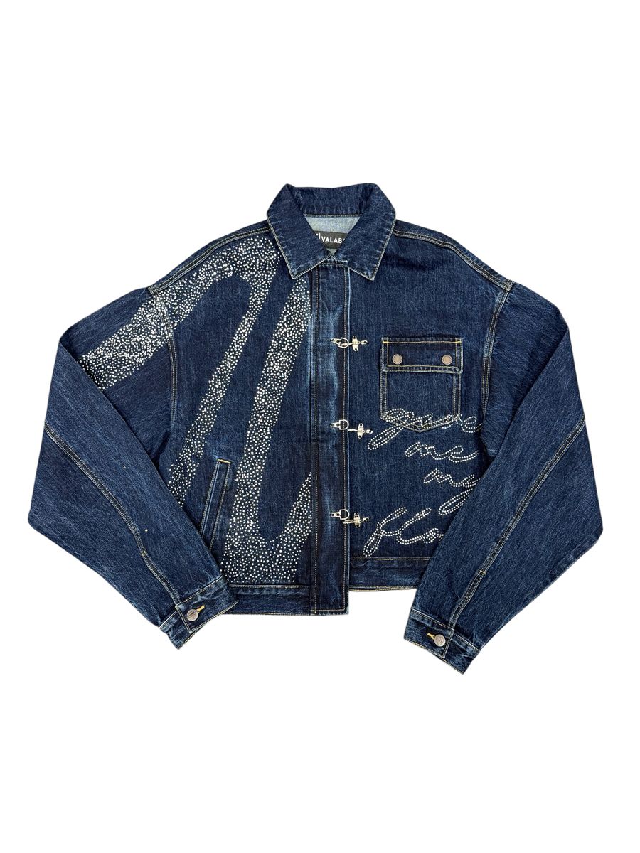 Valabasas Encrypted Rhinestone Trucker Jacket