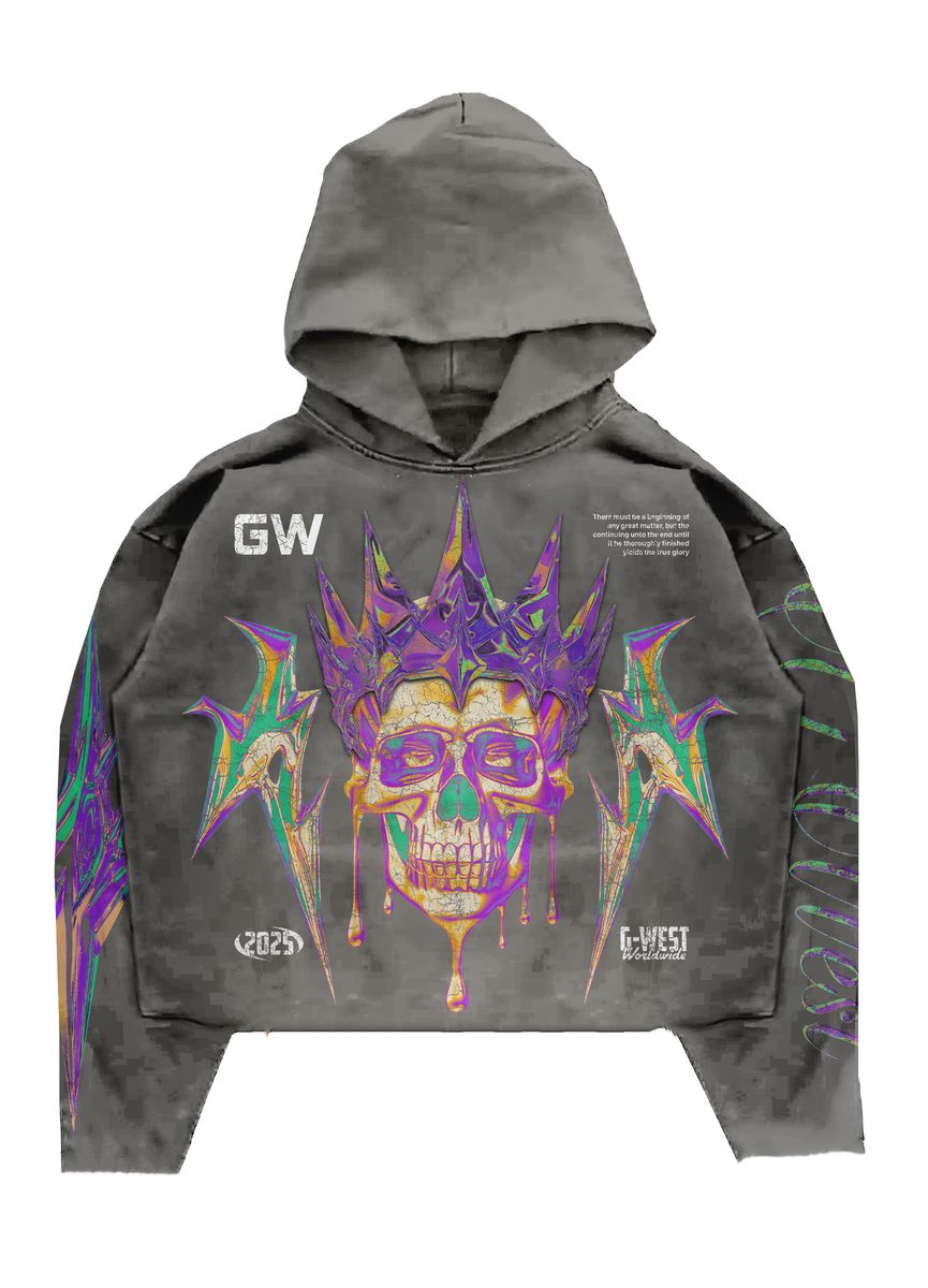 G-West Complicated Hoodie - Skull with Crown Design