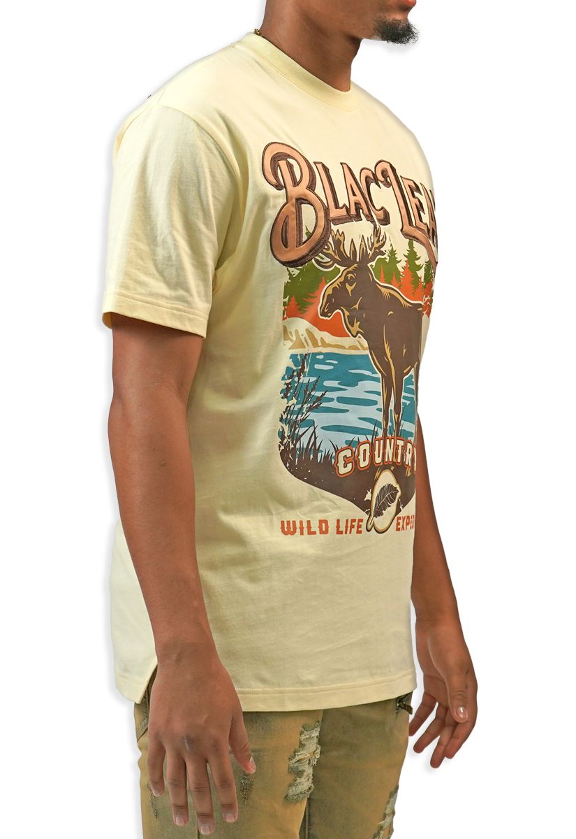 Black Leaf Wildlife Expedition T-Shirt - Beige