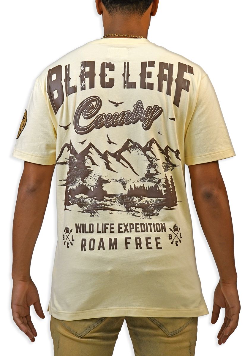 Black Leaf Wildlife Expedition T-Shirt - Beige