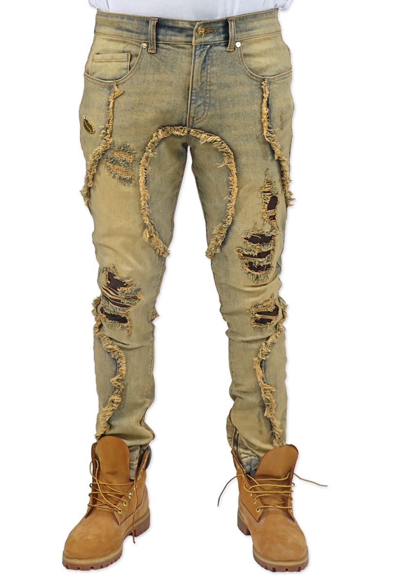 Black Leaf Hunting Club Denim Jeans - Men's Stylish Denim