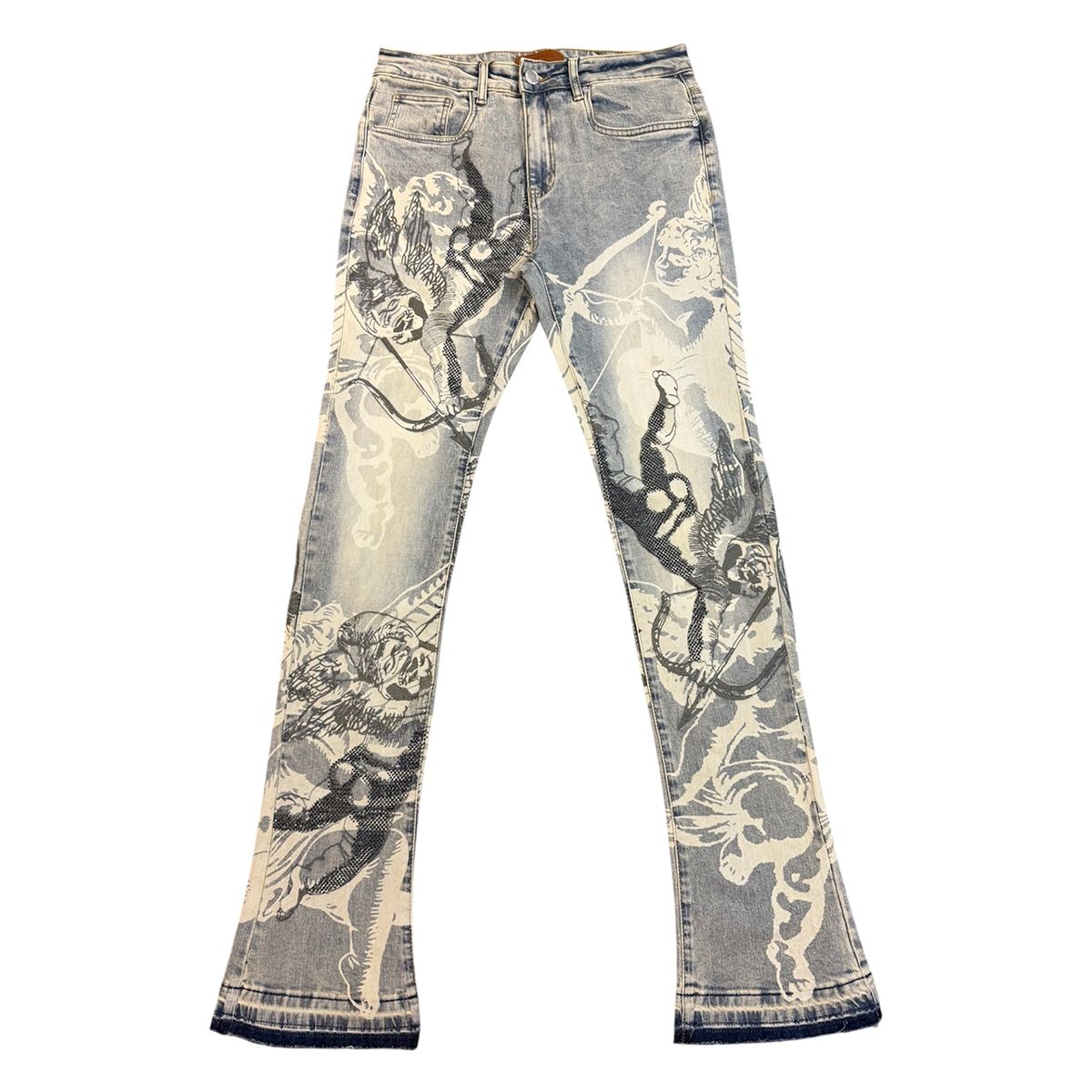 Waimea Angels - Antique Grey Women's Jeans - Printed Design