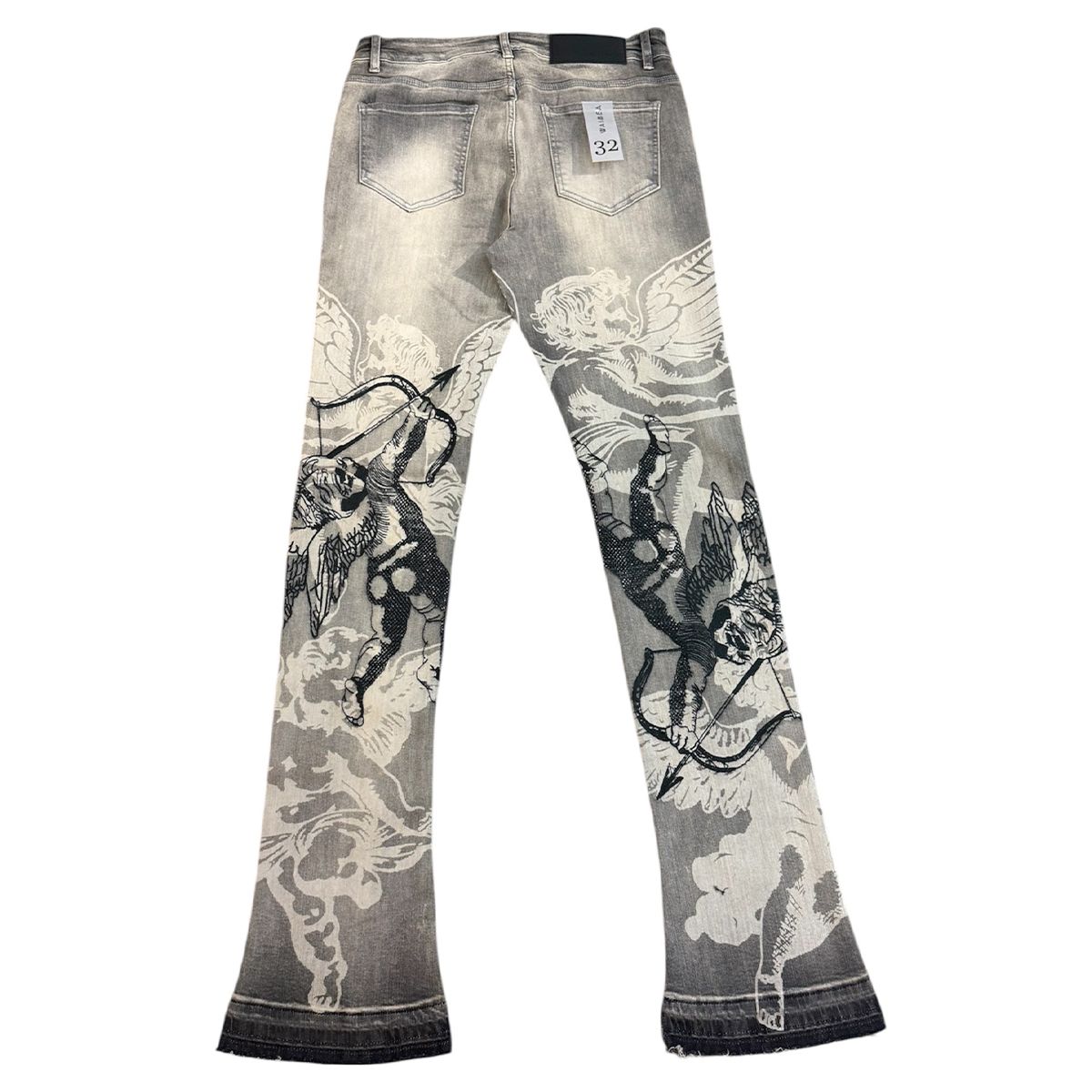 Waimea Angels - Antique Grey Women's Jeans - Printed Design