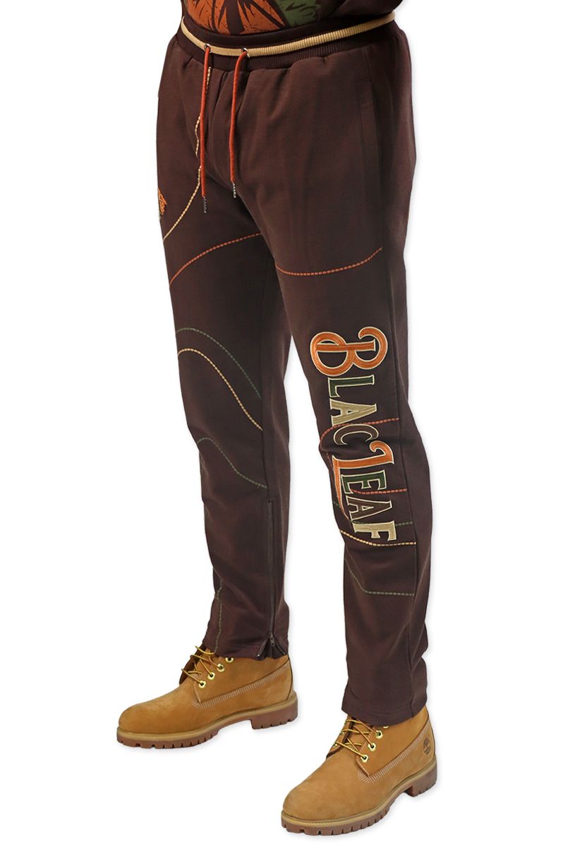 Black Leaf Built Different Sweat Pant - Brown