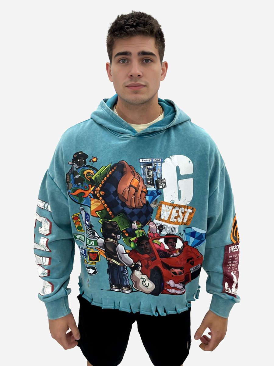 G-West Complicated Graphic Hoodie - Graphic Print