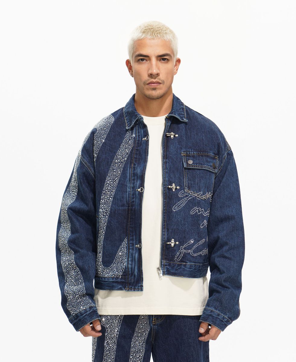 Valabasas Encrypted Rhinestone Trucker Jacket