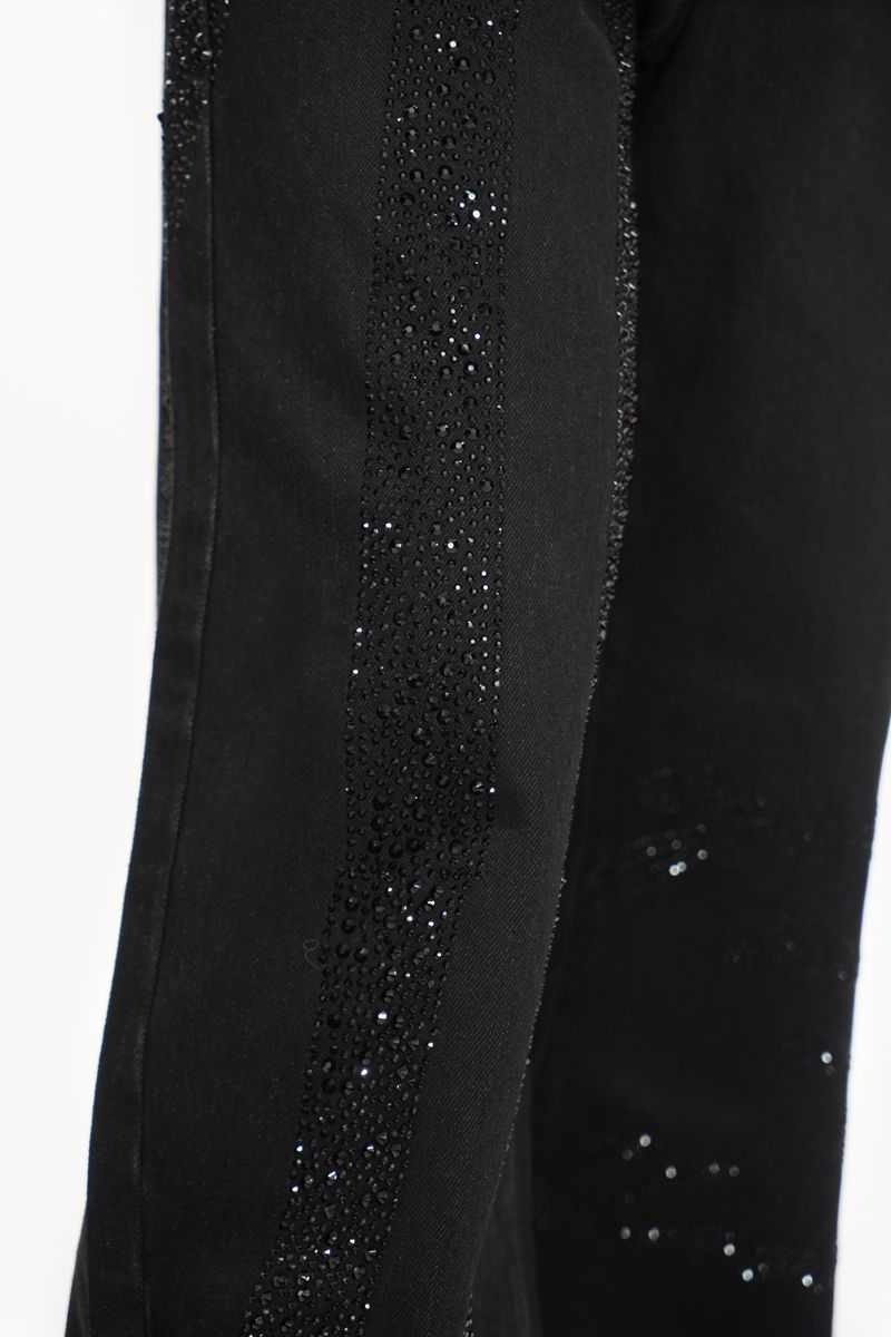 Valabasas Scripted Jeans with Embellished Stripes and Text