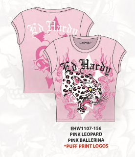 Ed Hardy Leopard T-Shirt - Puff Print