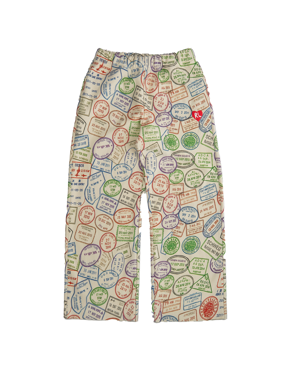 Red Letters Where U Are Men's Pants - White