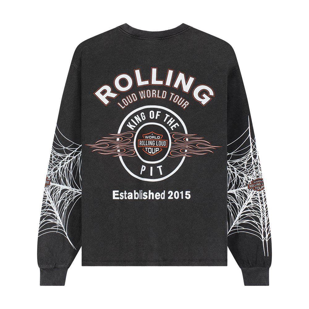 Rolling Loud "Kotp Rhinestone" - Black Long Sleeve T-Shirt