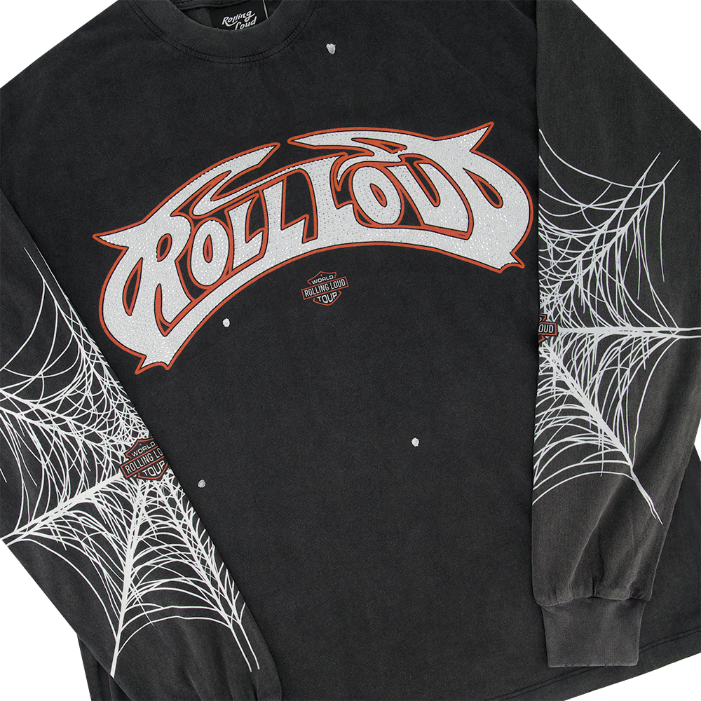 Rolling Loud "Kotp Rhinestone" - Black Long Sleeve T-Shirt