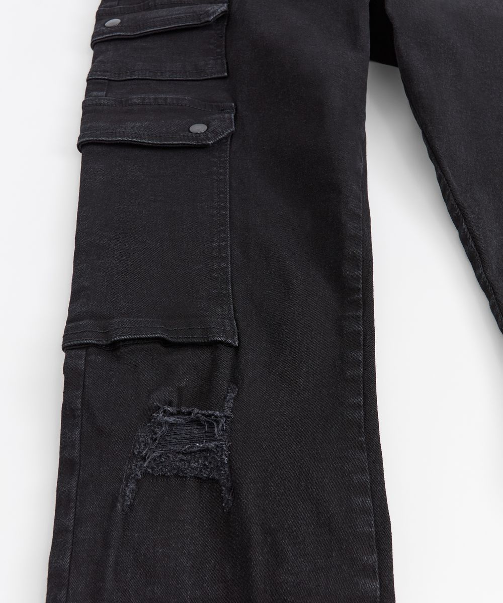 Reason Brand Distressed Cargo Pants - Tapered Fit