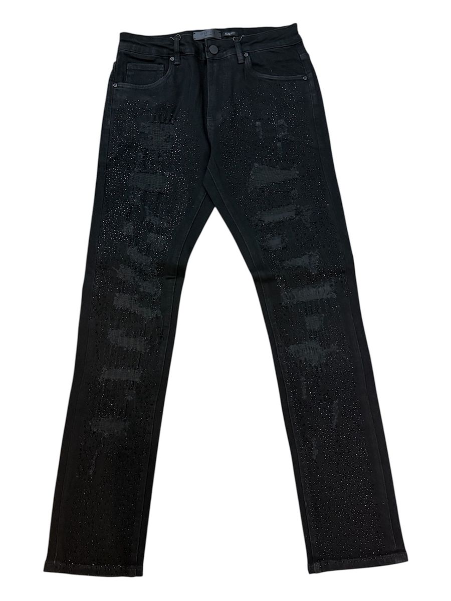 Waimea Slim Fit Embellished Black Jeans