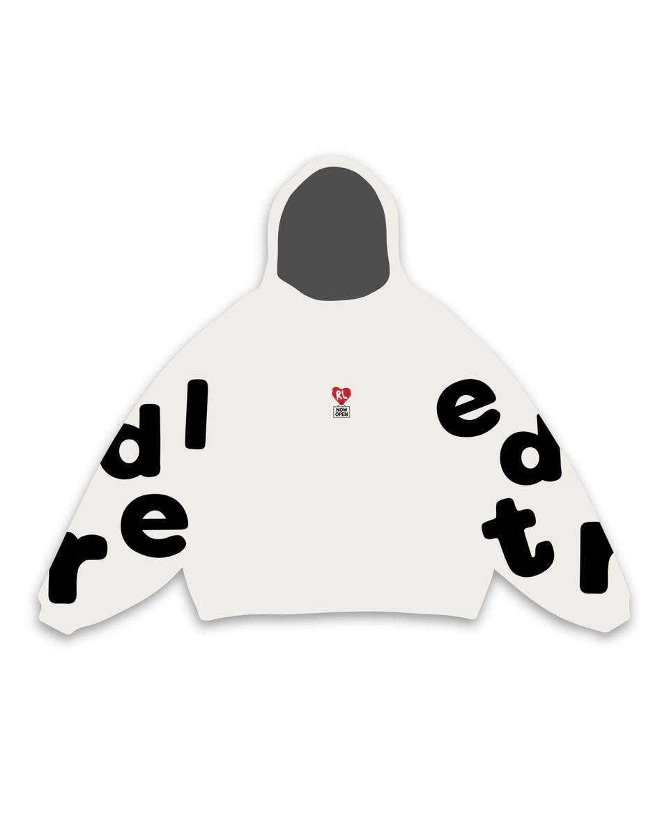 Red Letters Therapy Scattered Hoodie - White