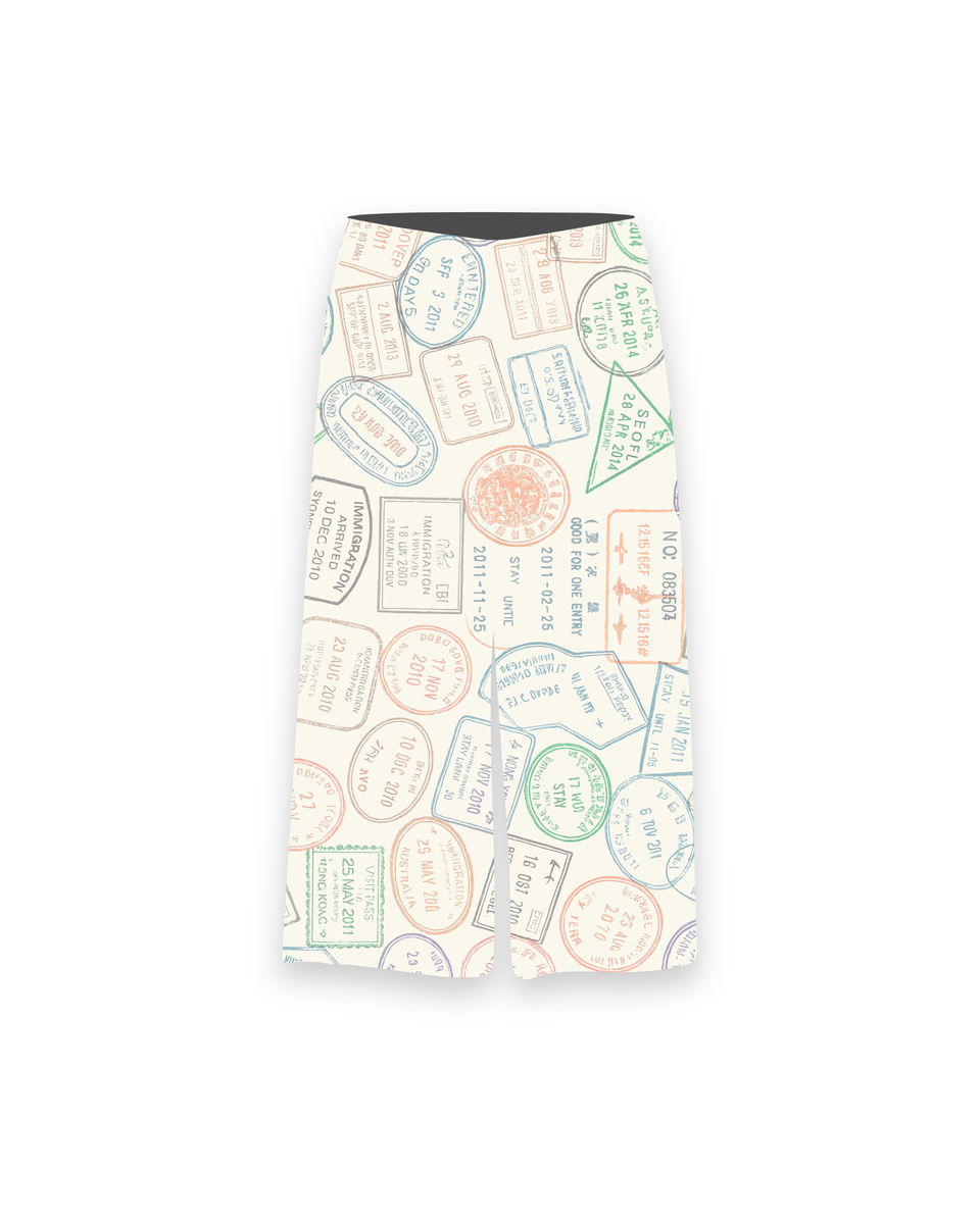 Red Letters Where U Are Men's Pants - White