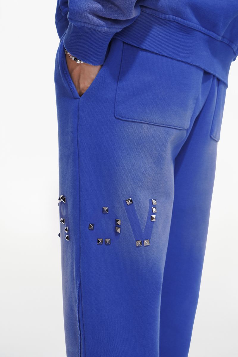 Valabasas Stand Black And Blue Pants Sweatpants - Embroidered Details