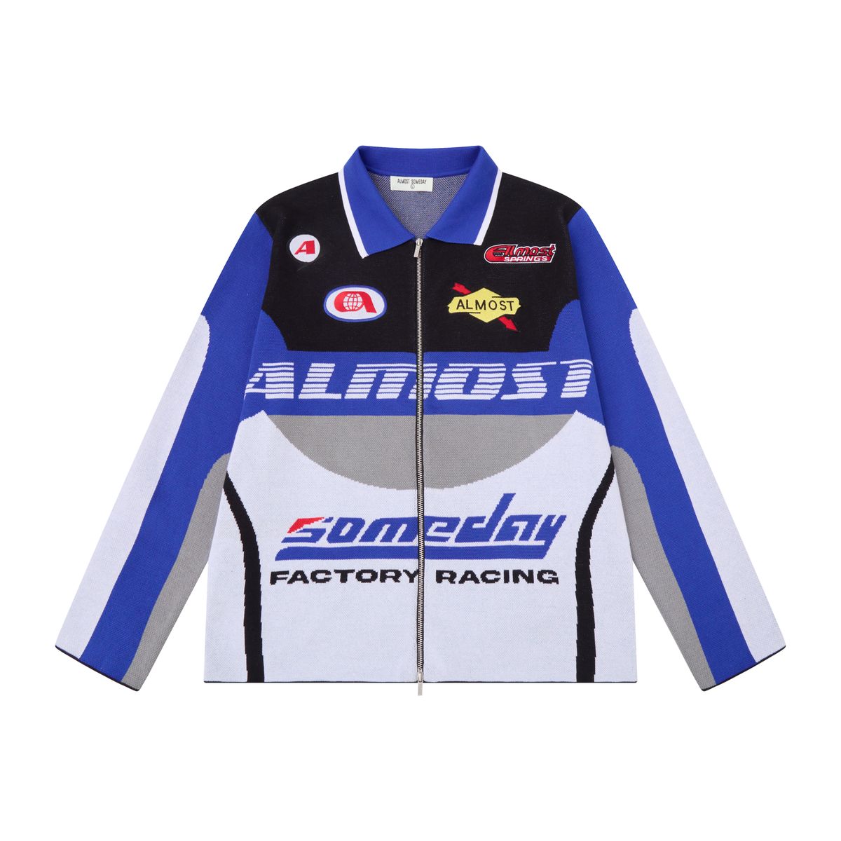 Almost Someday Moto Knit Jacket - Blue