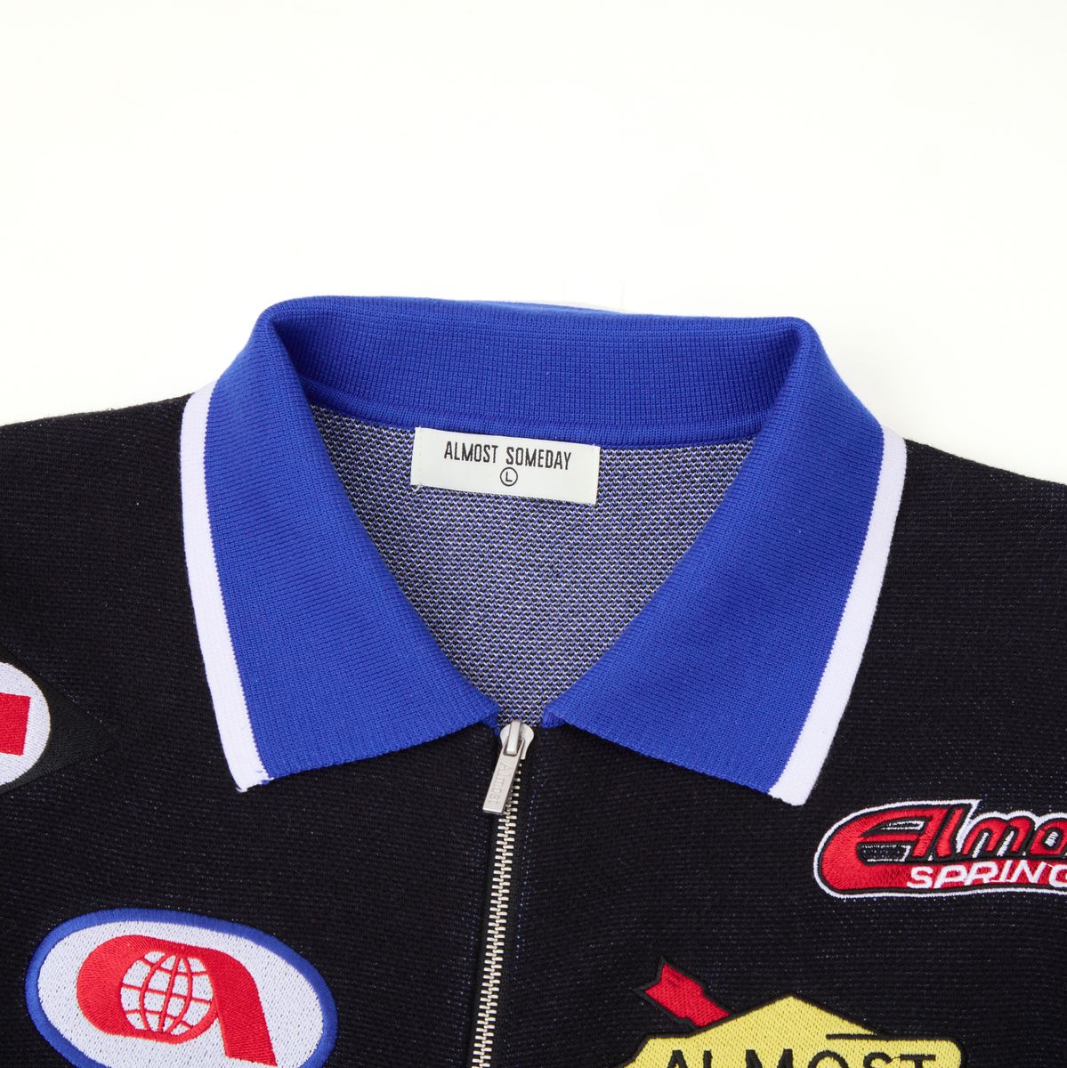 Almost Someday Moto Knit Jacket - Blue