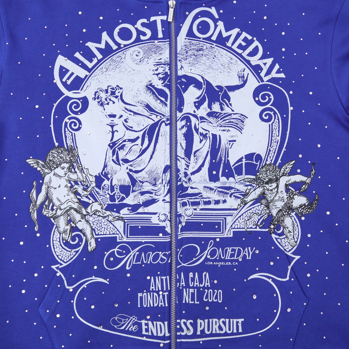 Almost Someday Lavish Zipup Hoodie - Blue