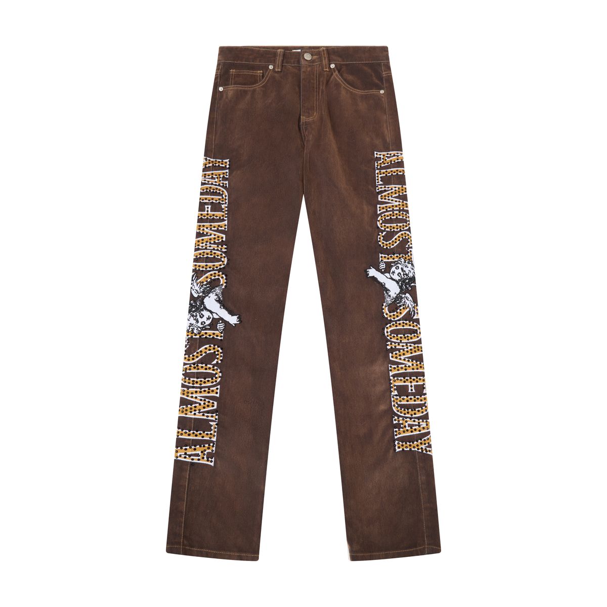 Almost Someday Upscale Velour Pants - Brown