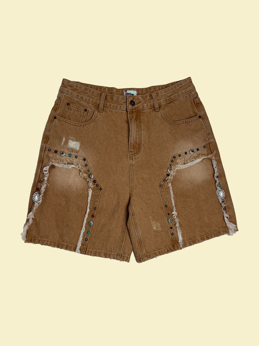Cowboy Jewlz Shorts - Brown Feature