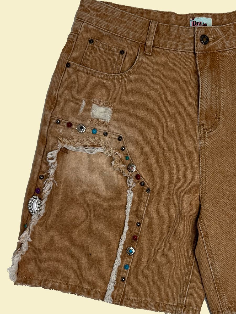 Cowboy Jewlz Shorts - Brown Feature