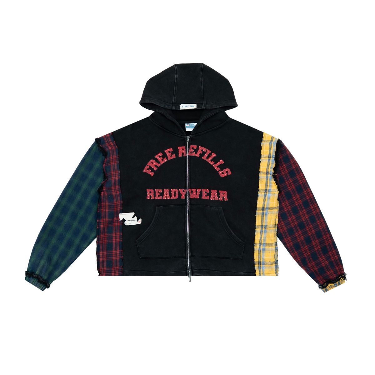 Free Refills Multi Flannel Hoodie Men's - Black