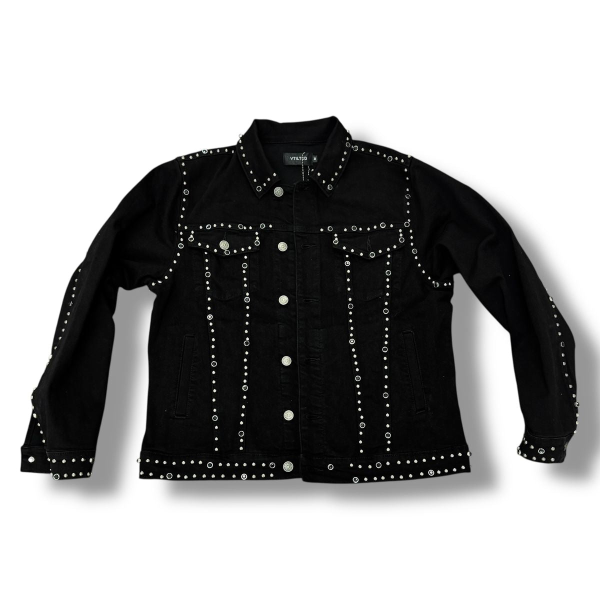 Vtilited Denim-Jacket Men's Black Denim Jacket